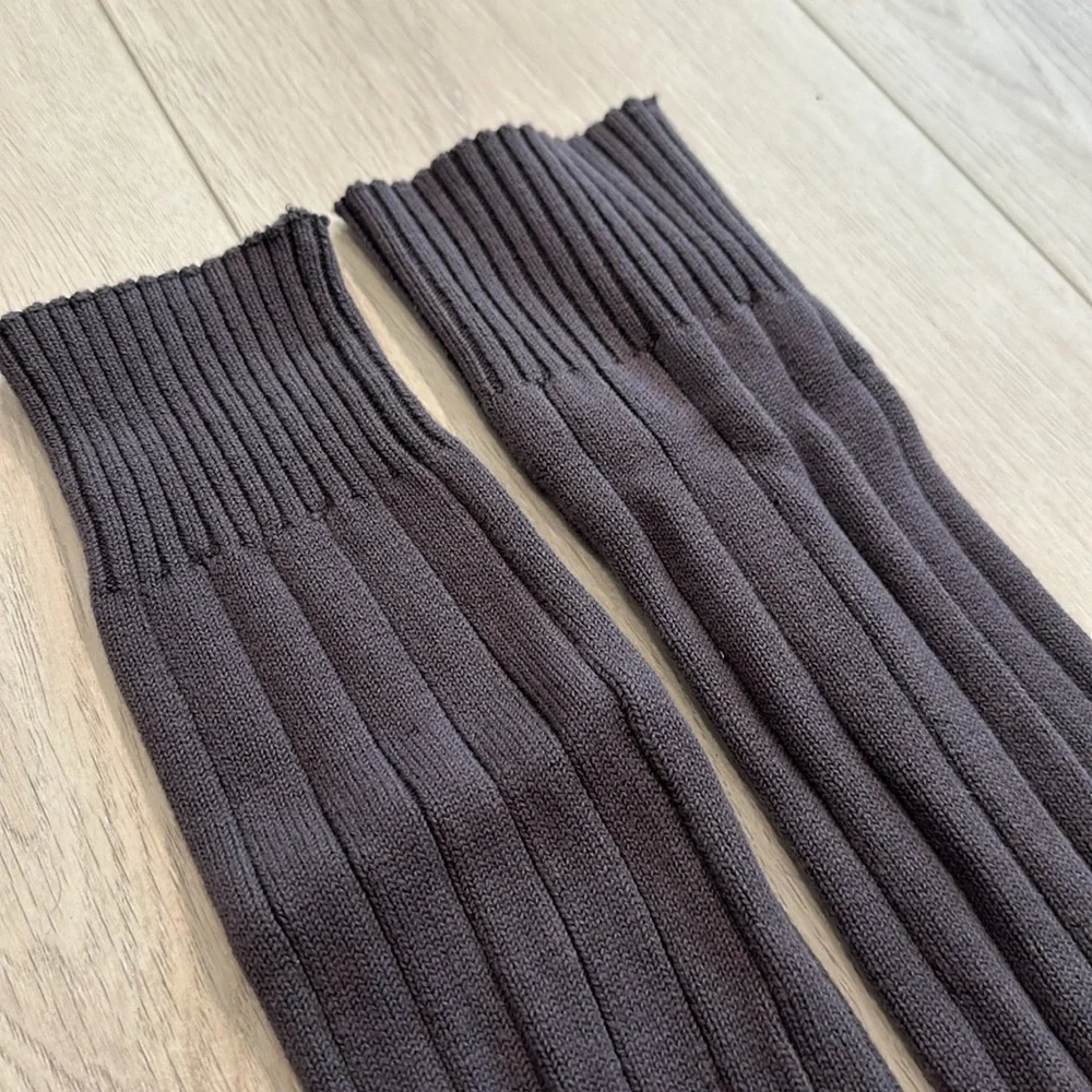 Grey knitted knee highs